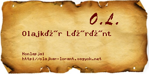 Olajkár Lóránt névjegykártya