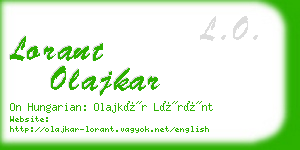 lorant olajkar business card